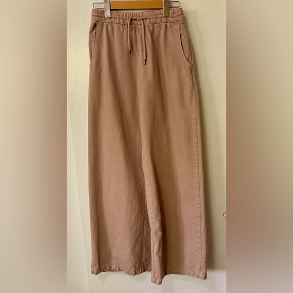 Zara| Super Soft Wide Leg Loose Fit Casual Twill Pants in Tan Sz XS - Picture 4 of 4